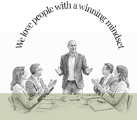 Illustration We love people with a winning mindset
