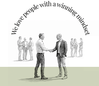 Illustration We love people with a winning mindset