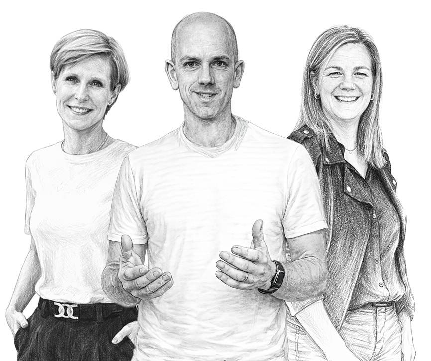 Julie, Frederik en Sarah, the team behind Monte Marcella